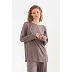 Домашняя одежда футболка long sleeve Penelope - Baily vizon темно-бежевый L, , 2