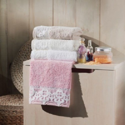 Полотенце бамбуковое Maxstyle - Damask белое 50*90, , 4