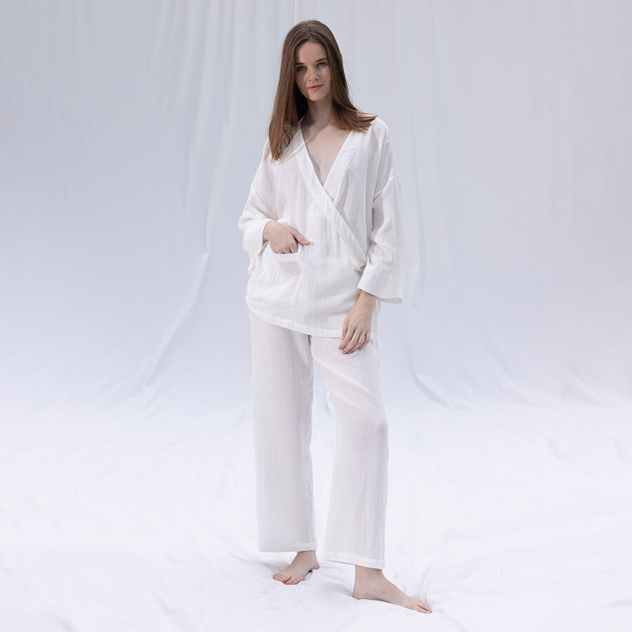 Домашняя одежда Penelope - Serli kruvaze kimono kisa beyaz белый S-M