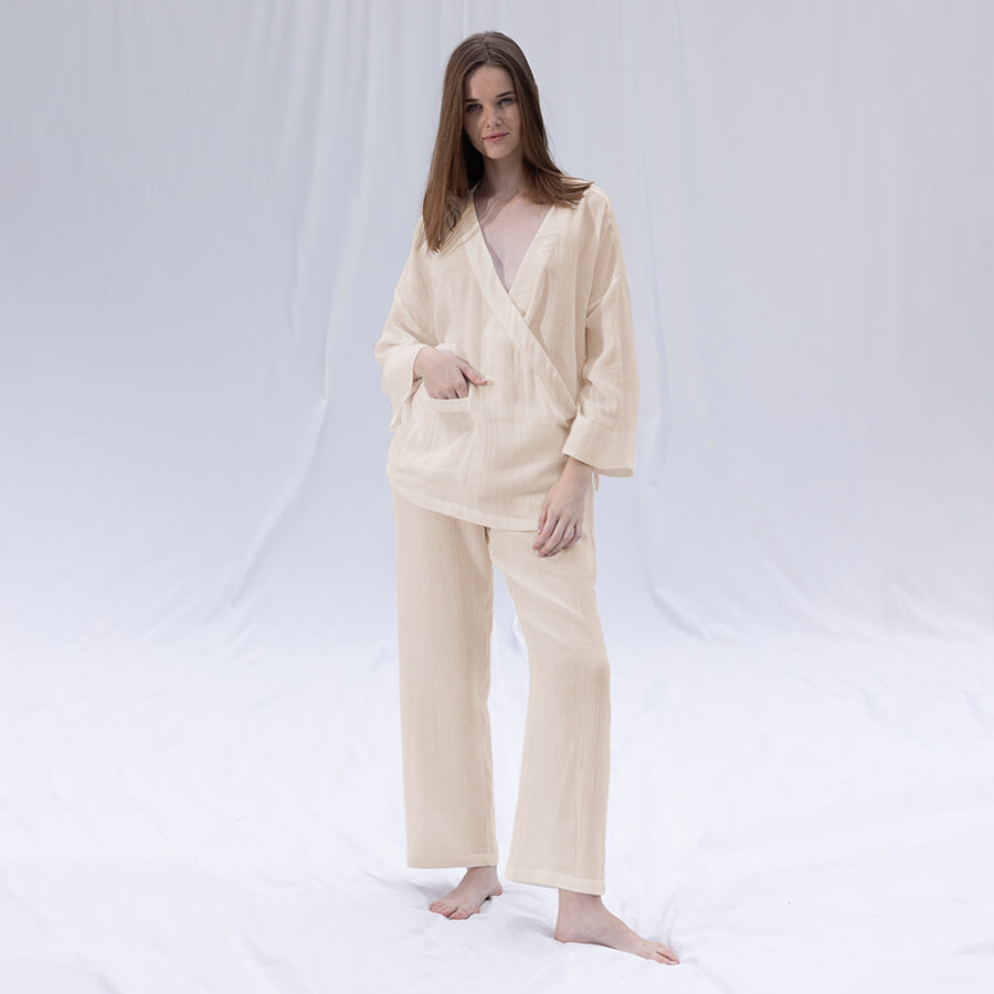 Домашняя одежда Penelope - Serli kruvaze kimono kisa somon лососевый S-M