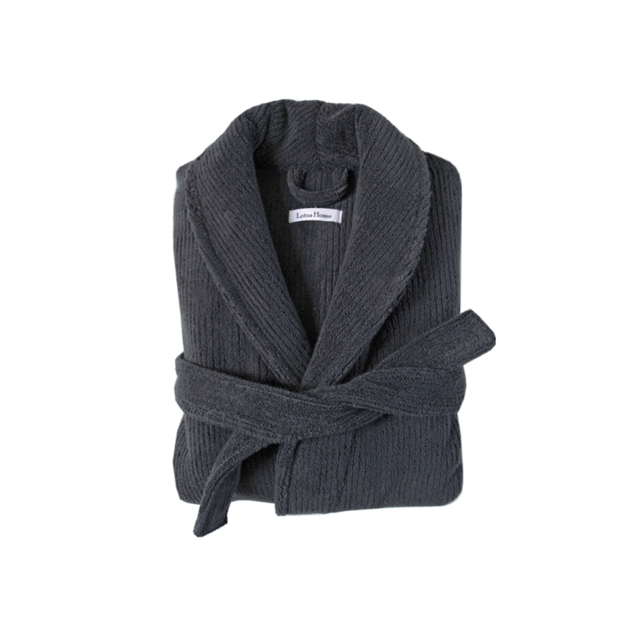 Халат unisex Lotus Home - Bold New Microcotton antrasit махровый L