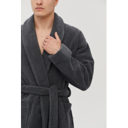 Халат unisex Lotus Home - Bold New Microcotton antrasit махровый XL, , 6