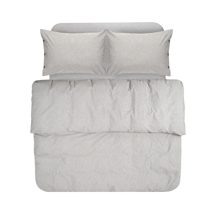Постельное белье Lotus Home Washed cotton - Solid light antracite семейный