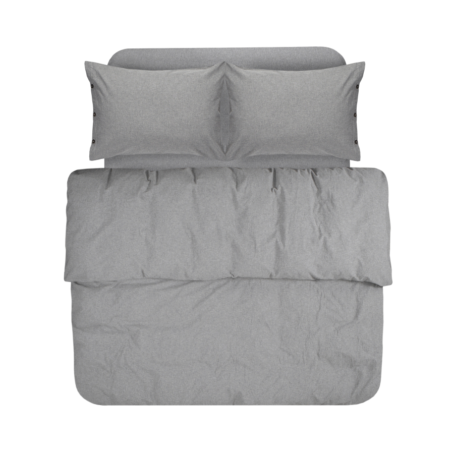 Постельное белье Lotus Home Washed cotton - Solid antracite семейный