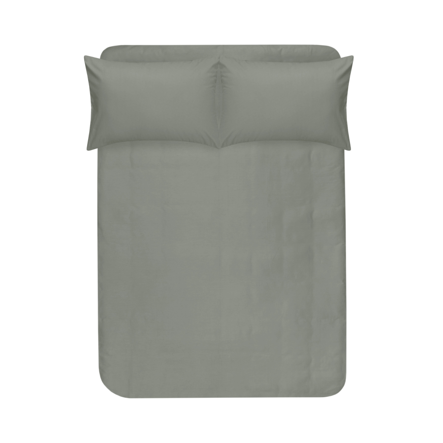 Простынь с наволочками сатин premium Lotus Home - Leona хаки 240*260
