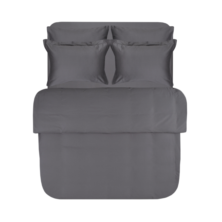 Постельное белье сатин 210ТС Lotus Home - Brista антрацит семейный (160*200+30см)