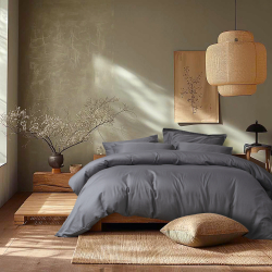 Постельное белье сатин 210ТС Lotus Home - Brista антрацит семейный (160*200+30см), , 3