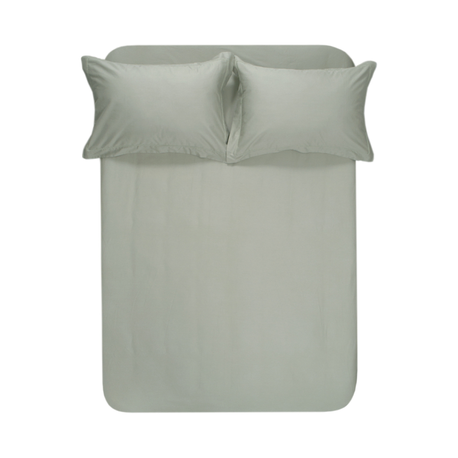 Простынь на резинке с наволочками сатин Lotus Home - Dakota Modern хаки 180*200+50*70 (2)