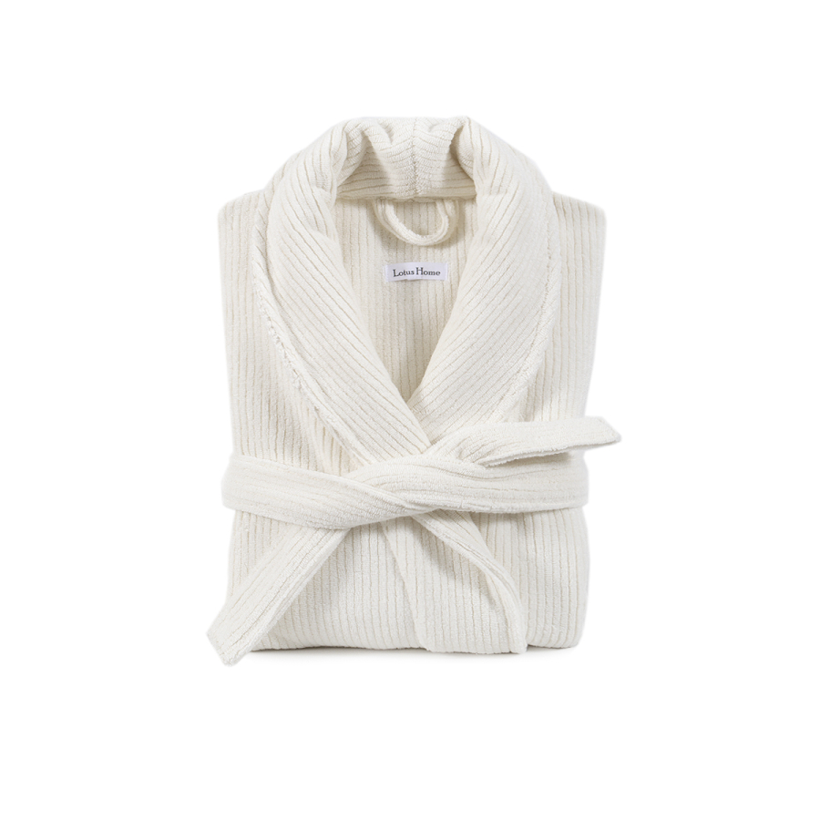 Халат unisex Lotus Home - Bold New Microcotton off white махровый M