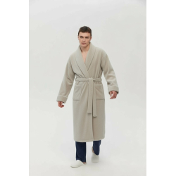 Халат unisex Lotus Home - Bold New Microcotton beige махровый M, , 3