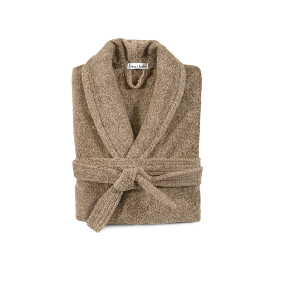 Халат махровый unisex Lotus Home - Basic New Line бежевый S