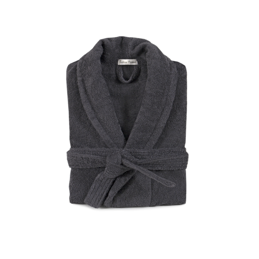 Халат махровый unisex Lotus Home - Basic New Line антрацит 2XL