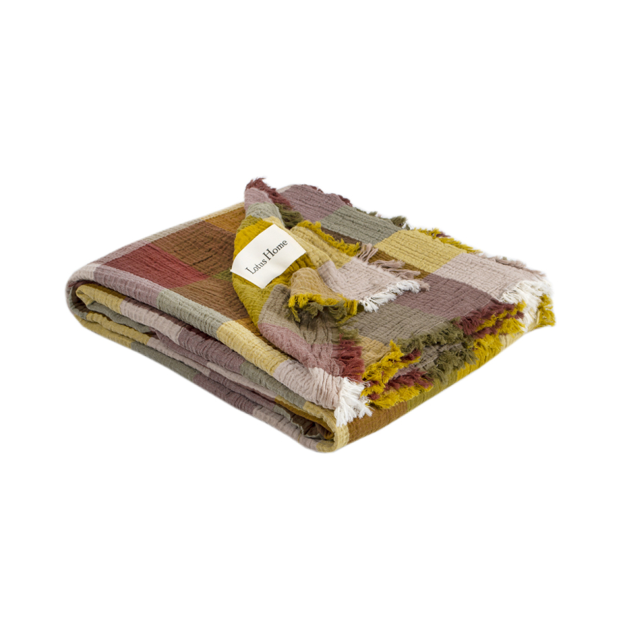 Покрывало Lotus Home - Lucca muslin горчичный 240*260