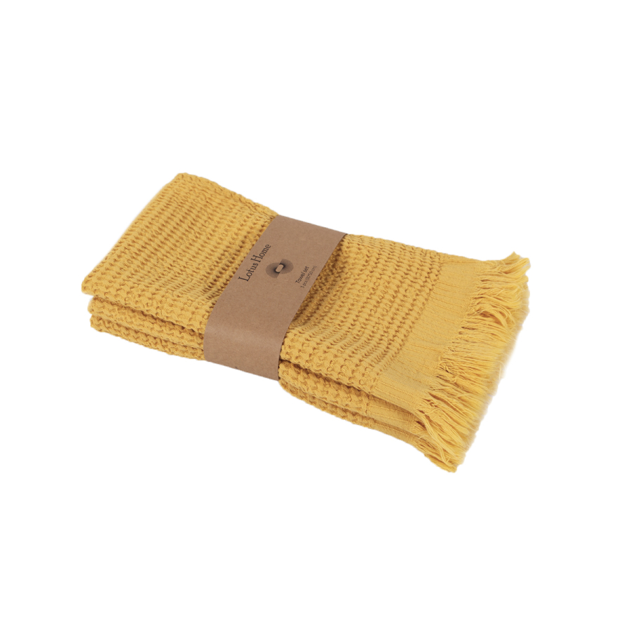 Набор полотенец Lotus Home - Rius mustard горчичный 30*50 (3 шт.)