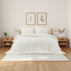 Постельное белье Lotus Home Washed cotton - Kansas fly молочный евро, , 3