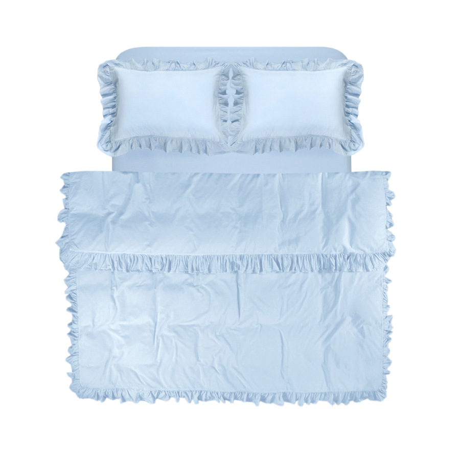 Постельное белье Lotus Home Washed cotton - Kansas fly голубой евро
