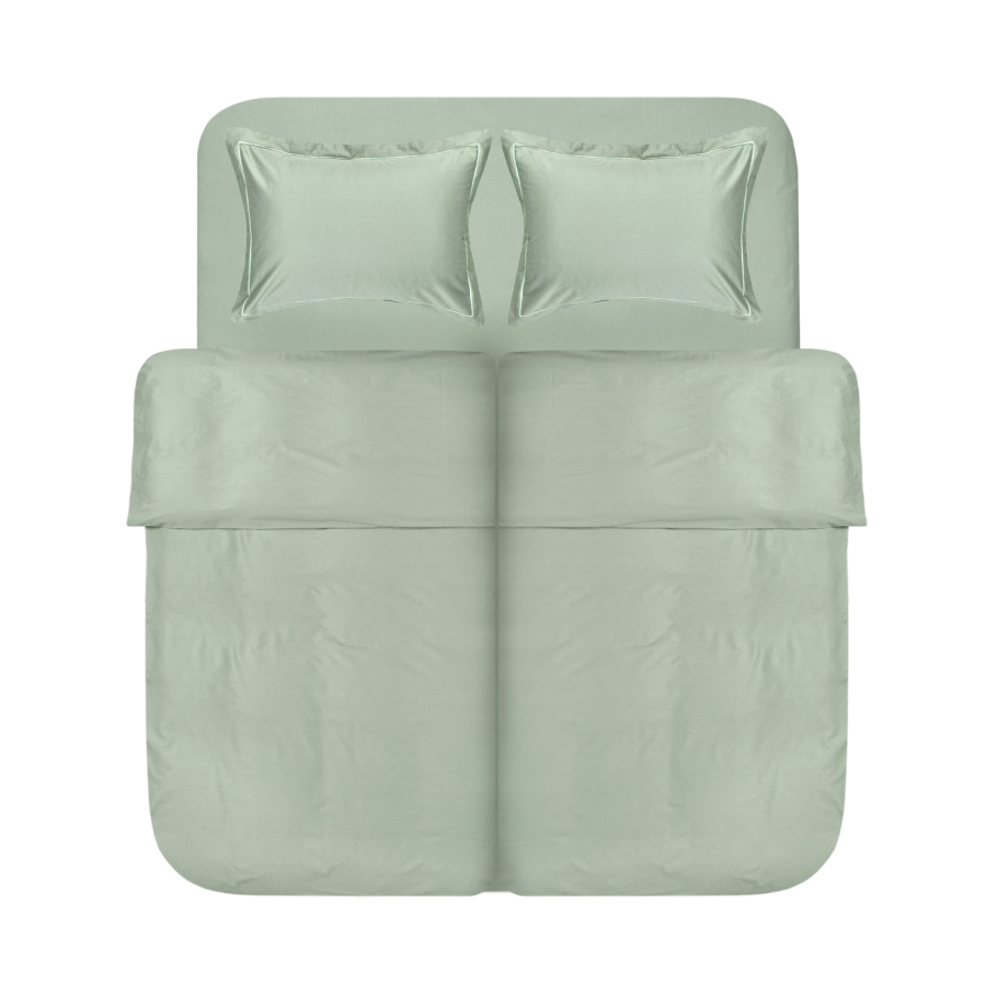 Постельное белье сатин Lotus Home - Dakota Modern ментоловый семейный