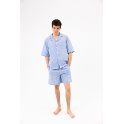 Пижама unisex Lotus Home - City Shorts голубой L, , 3