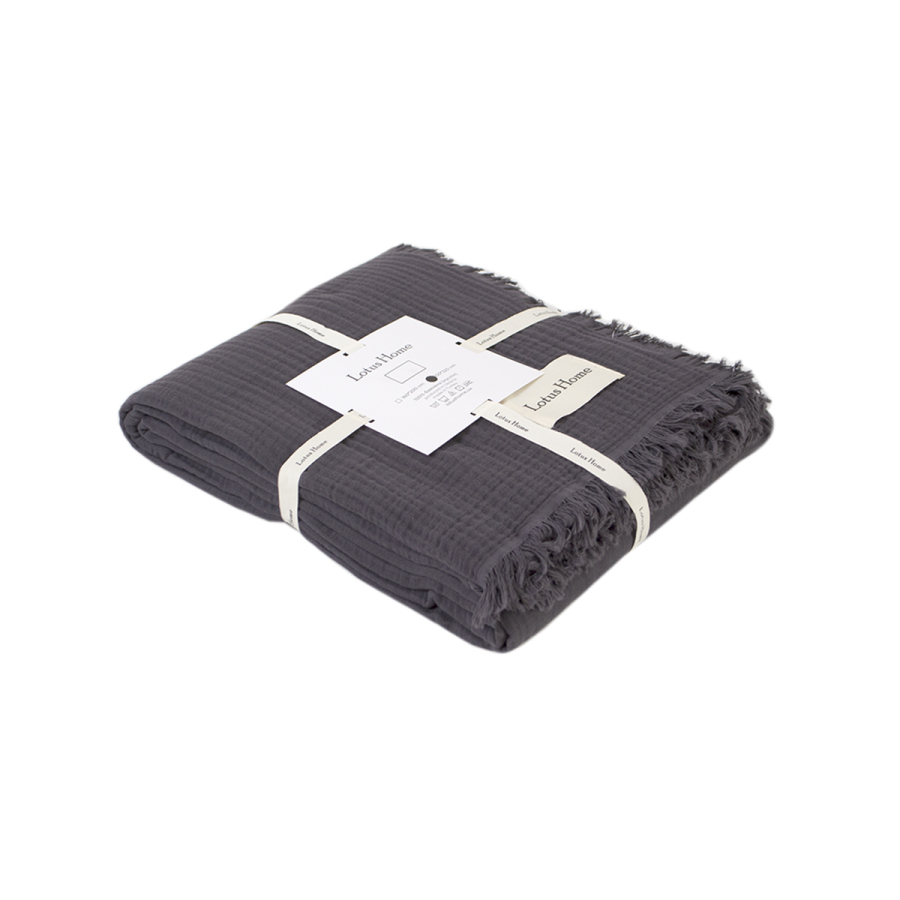 Покрывало Lotus Home - Napa muslin anthracite 200*220