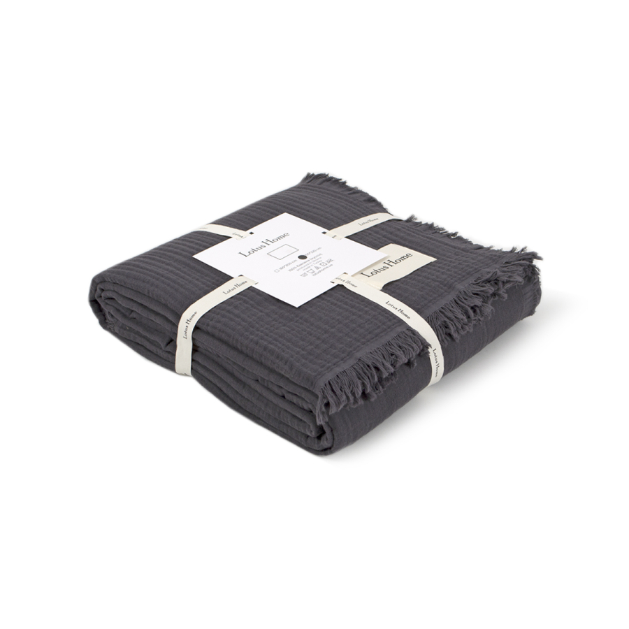 Покрывало Lotus Home - Napa muslin anthracite 200*220