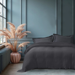 Покрывало Lotus Home - Napa muslin anthracite 200*220, , 3