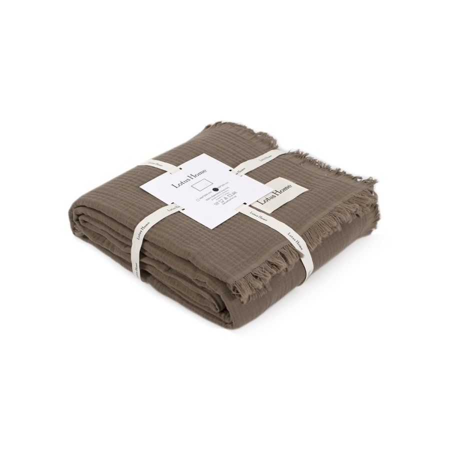 Покрывало Lotus Home - Napa muslin brown 200*220