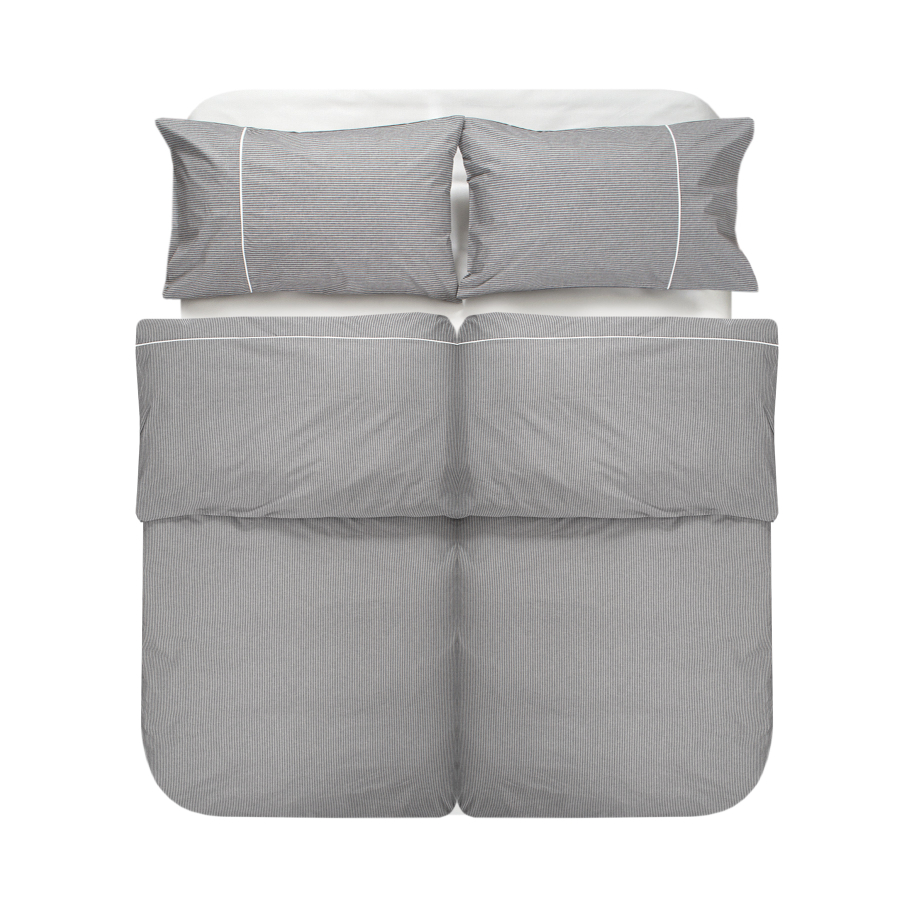 Постельное белье Lotus Home - Premium Percale Stripe антрацит семейный