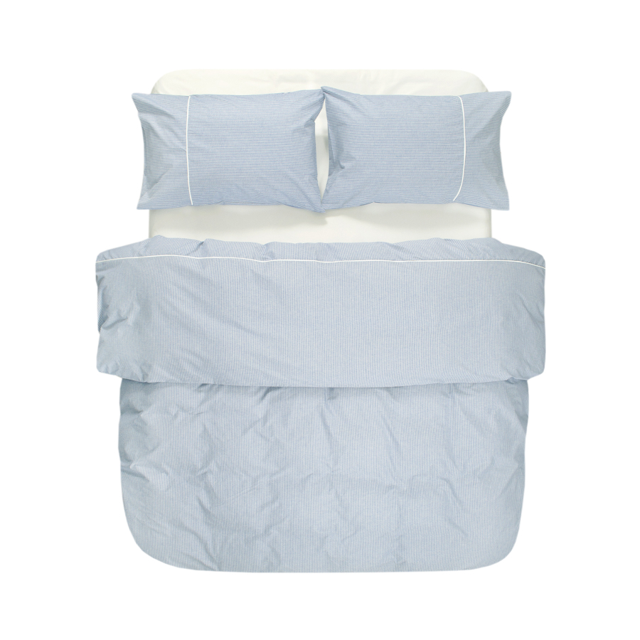 Постельное белье Lotus Home - Premium Percale Stripe голубой семейный