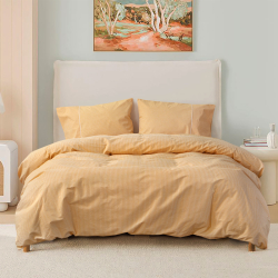 Постельное белье Lotus Home - Premium Percale Stripe желто-горячий семейный, , 2