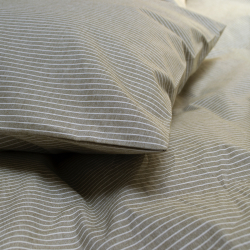 Постельное белье Lotus Home - Premium Percale Stripe хаки евро, , 4