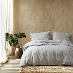 Постельное белье Lotus Home - Premium Percale Stripe серый семейный, , 2