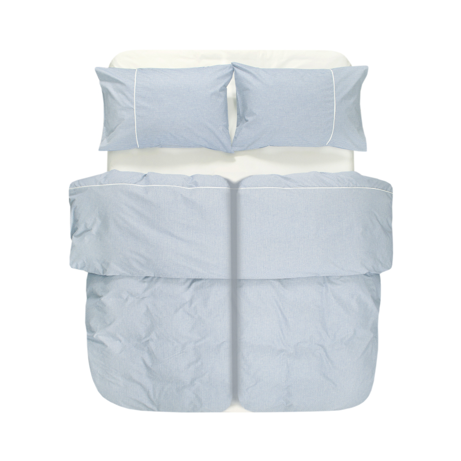 Постельное белье Lotus Home - Premium Percale Stripe голубой семейный