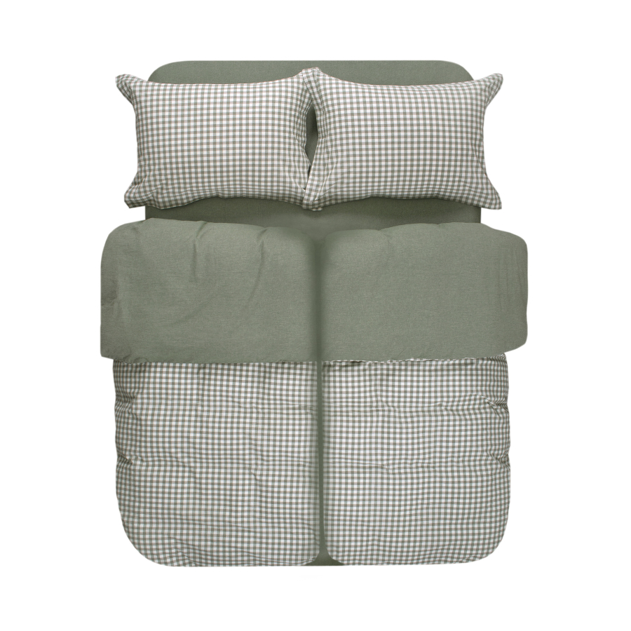 Постельное белье Lotus Home - Checked Gingham олива семейный
