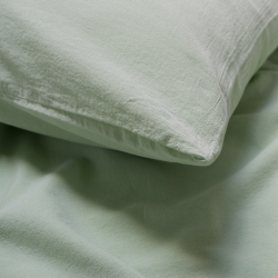 Постельное белье Lotus Home Washed cotton - Kansas светло-зеленый евро, , 3