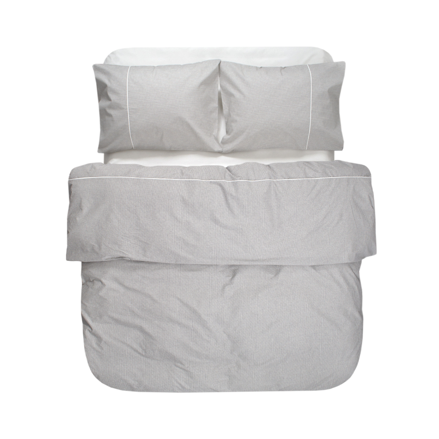 Постельное белье Lotus Home - Premium Percale Stripe серый евро