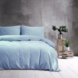 Постельное белье Lotus Home Washed cotton - Kansas голубой евро, , 3