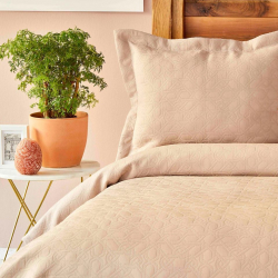 Покрывало с наволочками Karaca Home - Back To Basic pudra 250*240 евро, , 4